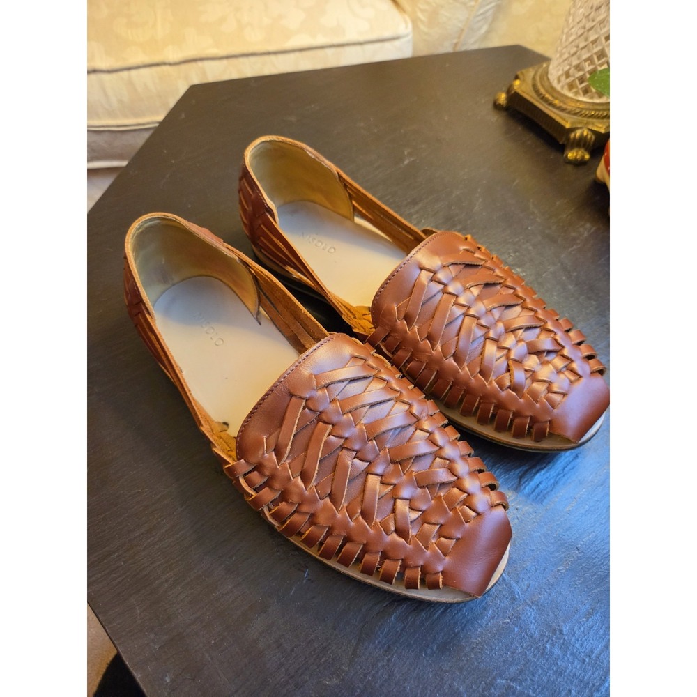 Nisolo Men's Huarache Woven Leather Slip-on Sandals Brandy 9 EUC! $150 275-2